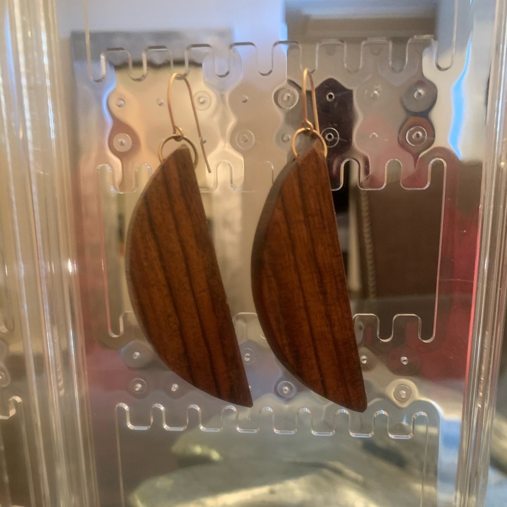 Sophie Monet 1/2 moon wood earrings